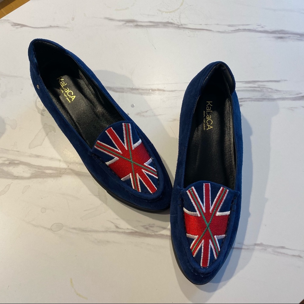 Kalaca British flag platform moccasin